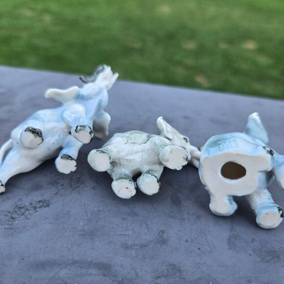 Cacciapuoti Ceramic Gray Elephants Set of 3 Made in Italy Approx 2" each *read* - Picture 6 of 13